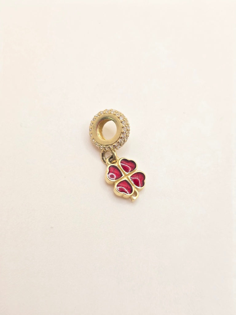 10KT RED CLOVER CHARM  Weight 1.6GR
