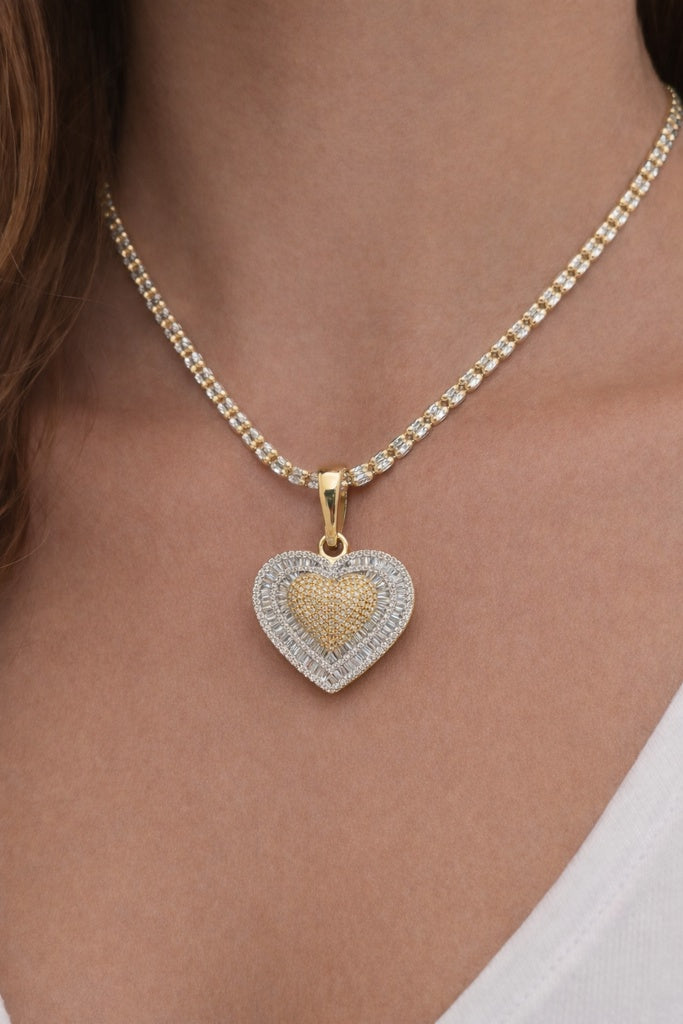 14KT NATURAL DIAMOND HEART PENDANT Size 1.48CT / 7GM