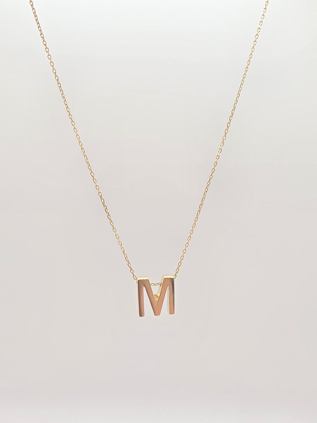 14KT LETTER "M" CHAIN Size 18INCH Weight 2.63GR