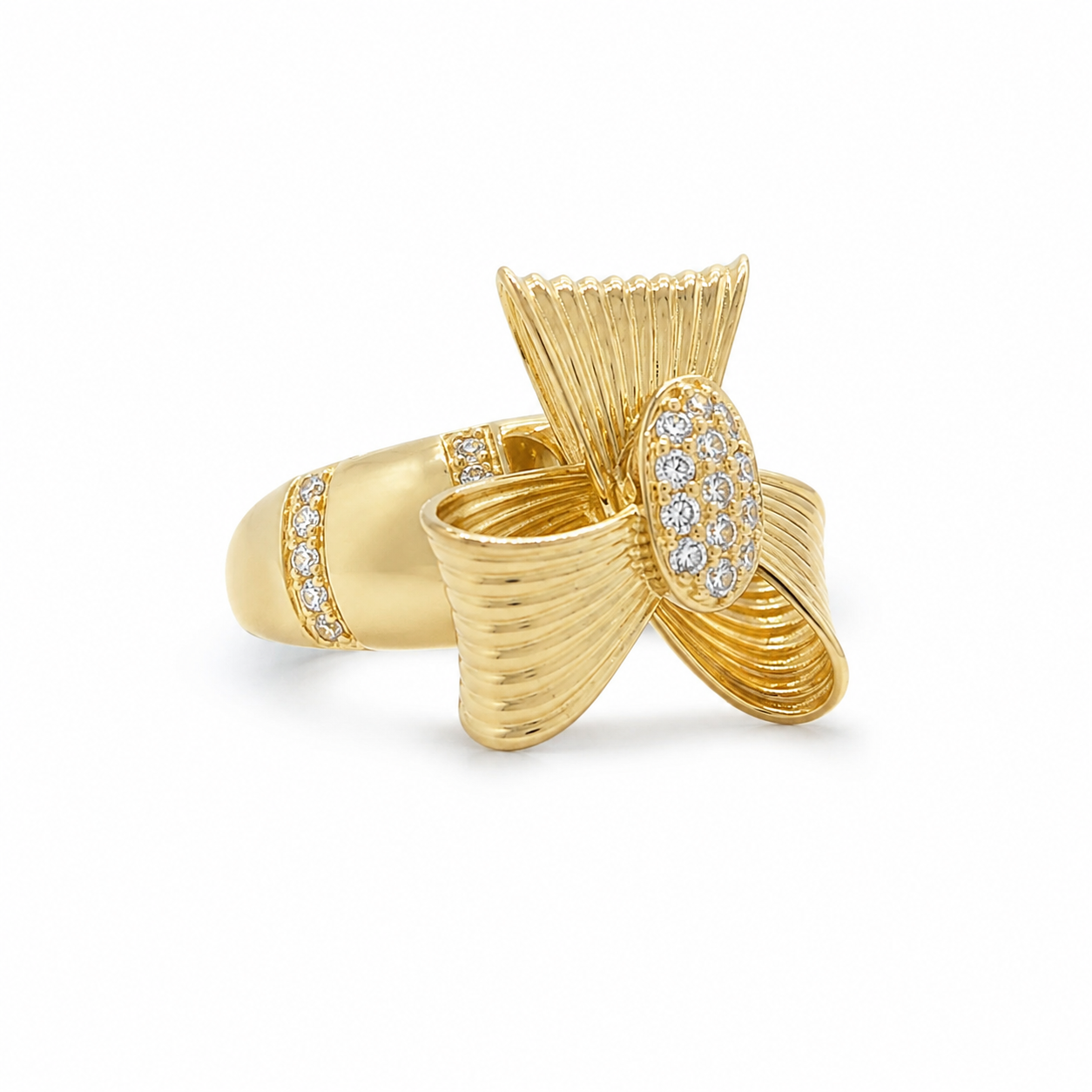 10KT RIBBON RING Size 7--8