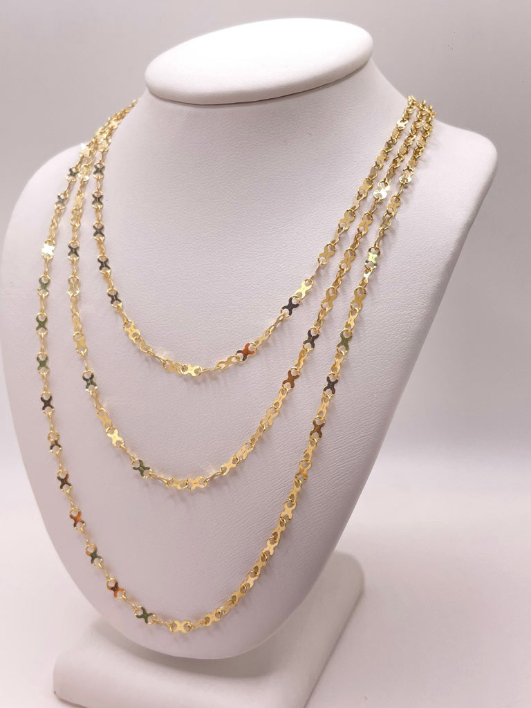 10KT FIGURE EIGHT LINK CHAIN Size 16INCH 2.5MM Weight 1.7GR