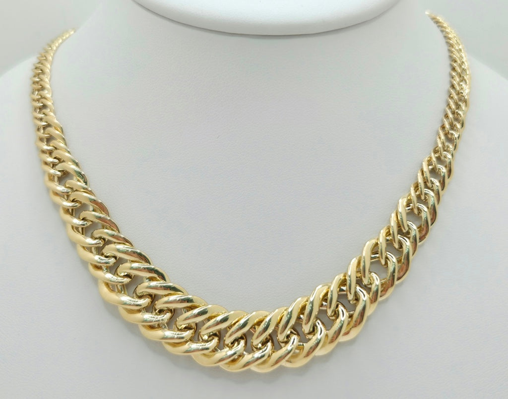 10KT DEGRADING CUBAN LINK STYLE NECKLACE Size 18INCH Weight 14.3GR