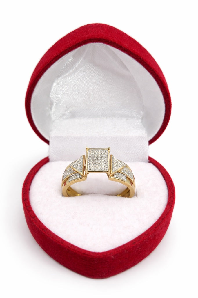 10KT SQUARE ELEGANT PROMISE DIAMOND RING  Size 7/0.17CT