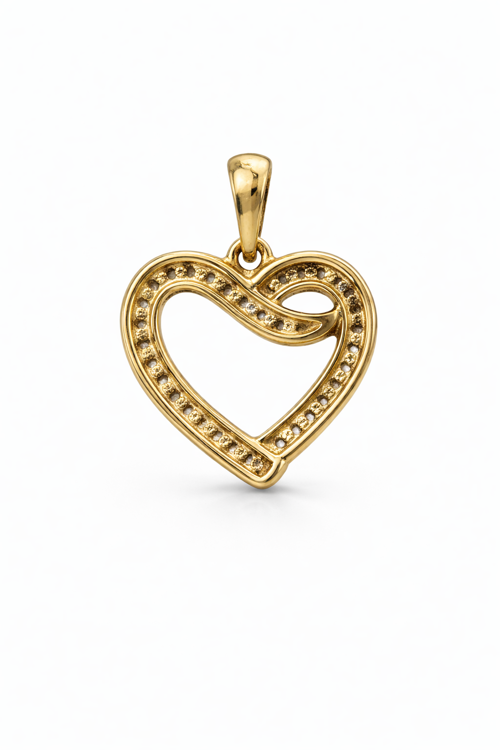 10KT DIAMOND HEART SILHOUETTE PENDANT Weigth 1.1GR