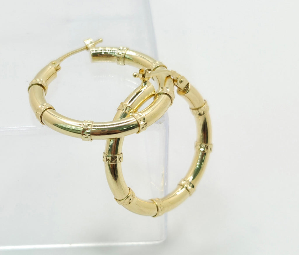 10KT DELICATE MARINER STYLE HOOPS EARRINGS Weight 2.6GR