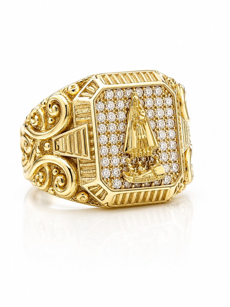 10K CZ SQUARE CARIDAD RING Size 12.5