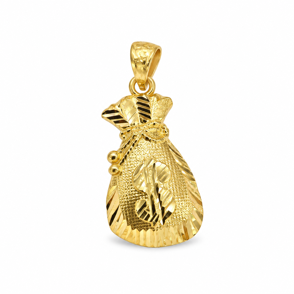 10KT MONEY BAG PENDANT Size