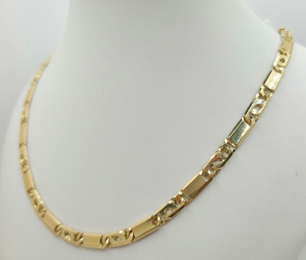 10KT SOLID TIGER EYE CHAIN Size 20INCH 5MM Weight 31GR