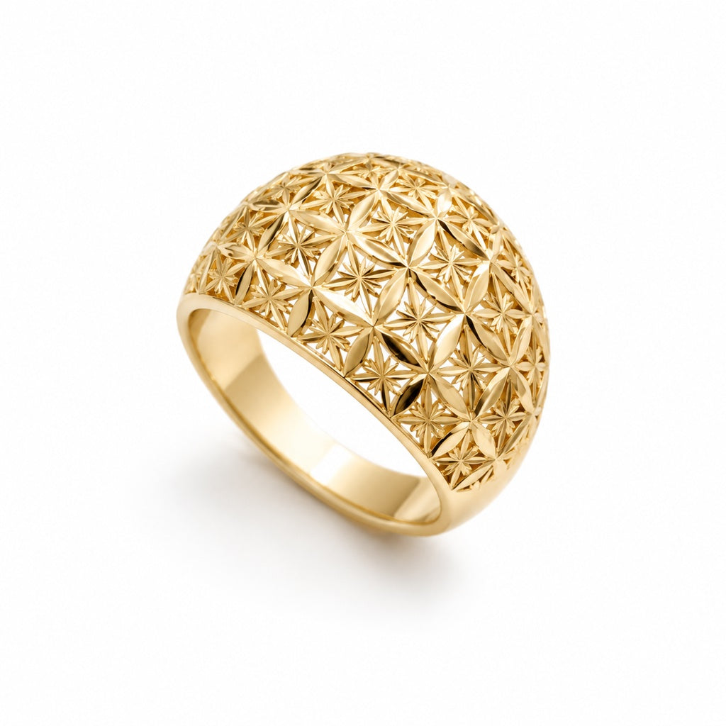10KT MODERN RING Size 8-9 Weigth 3.8GR