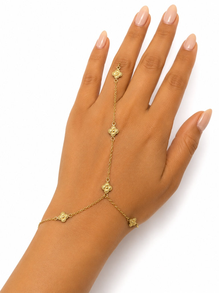 10KT HAND CHAIN BRACELET+CHAIN Size