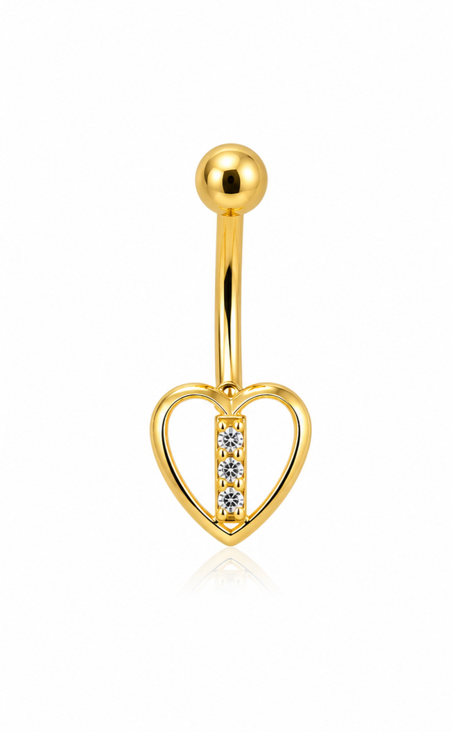 10KT HEART BELLY PIERCING Size S REF-166301/0000