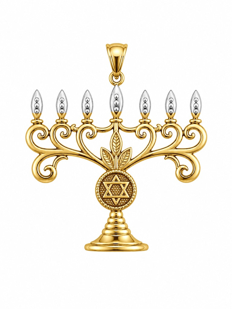 14KT EXOTIC CANDELABRA PENDANT WITH DAVID STAR DETAIL Weight 2.8GR