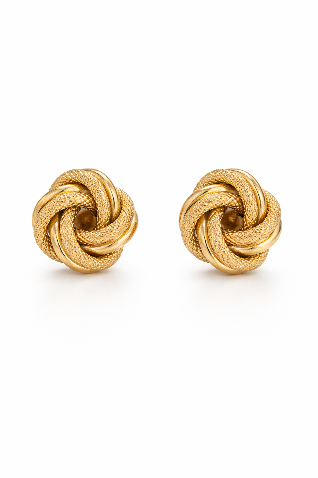14KT MEDIUM CUBAN STYLE KNOT EARRINGS  Size MEDIUM Weigth 1.1GR