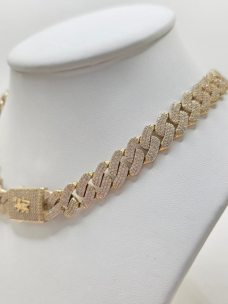 10KT MONACO CHAIN KAROL G STYLE Size 22INCH 11MM Weight 48.9GR