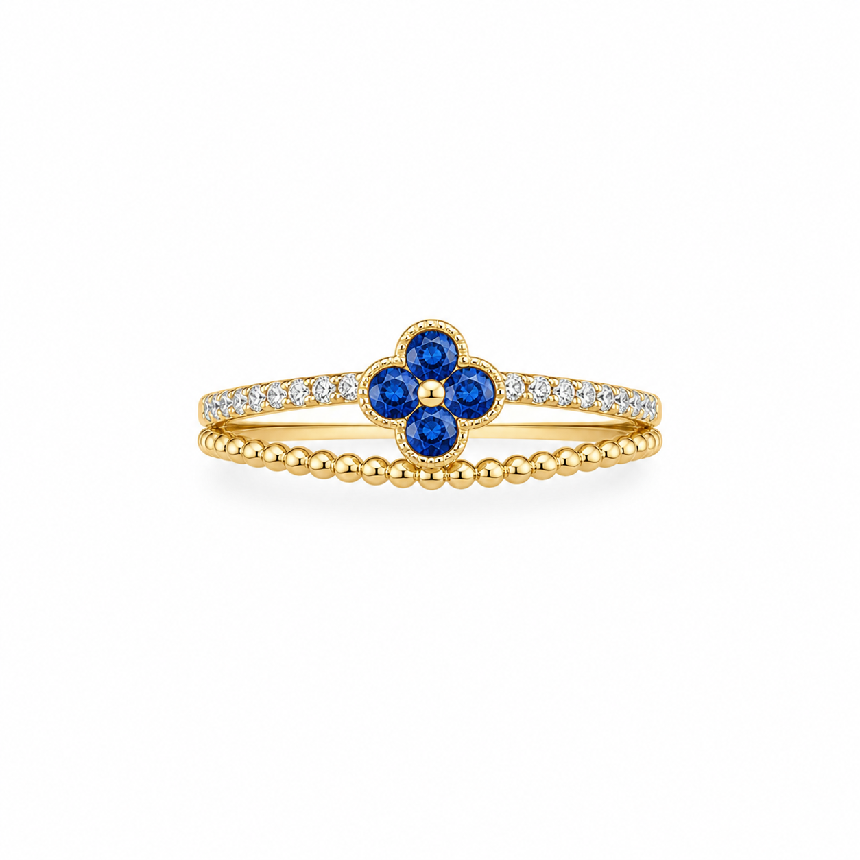 14KT FLOWER RING+WOMAN Size 7 Weigth 1.2GR