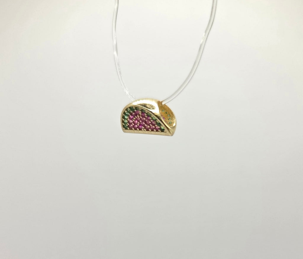 10KT CZ WATERMELON CHARM Size  Weigth 1.2GR