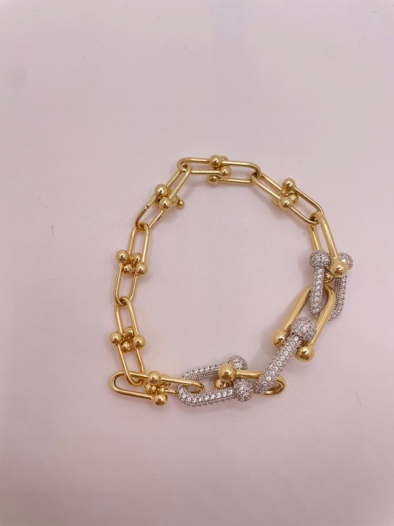 14KT  PAPER CLIP BRACELET