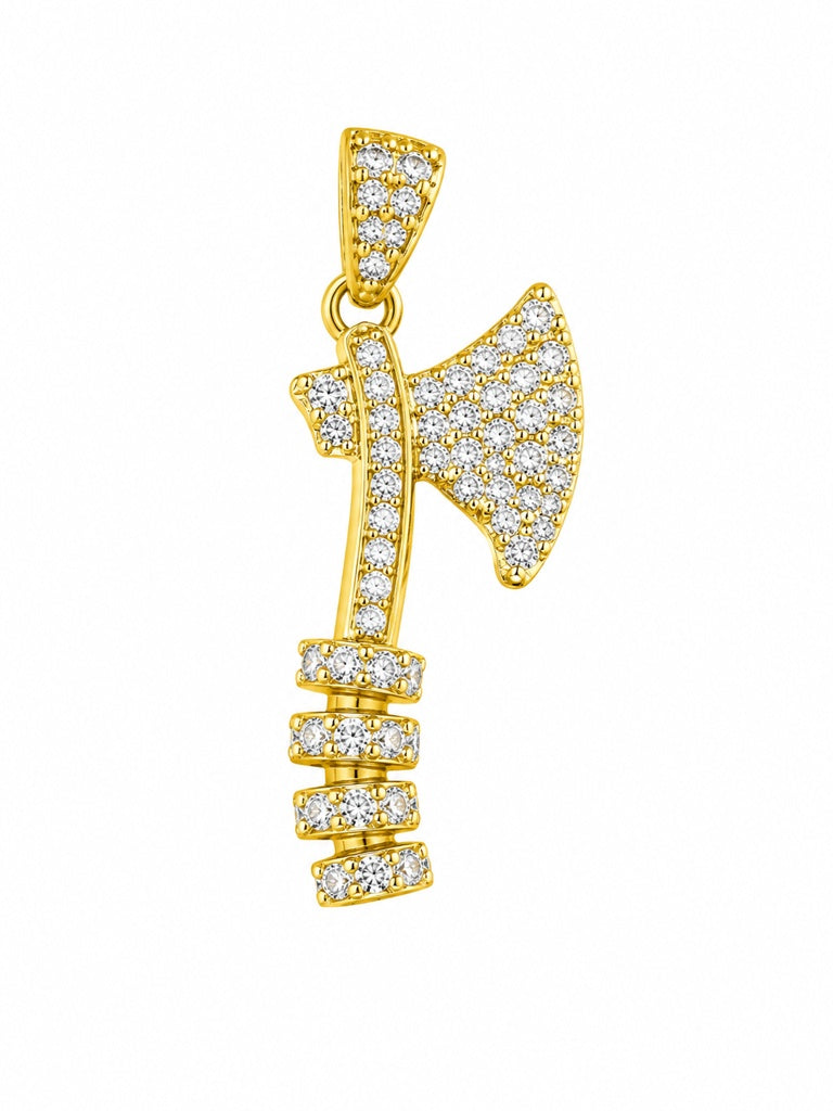 10KT CZ AXE PENDANT Weigth 2.9GR