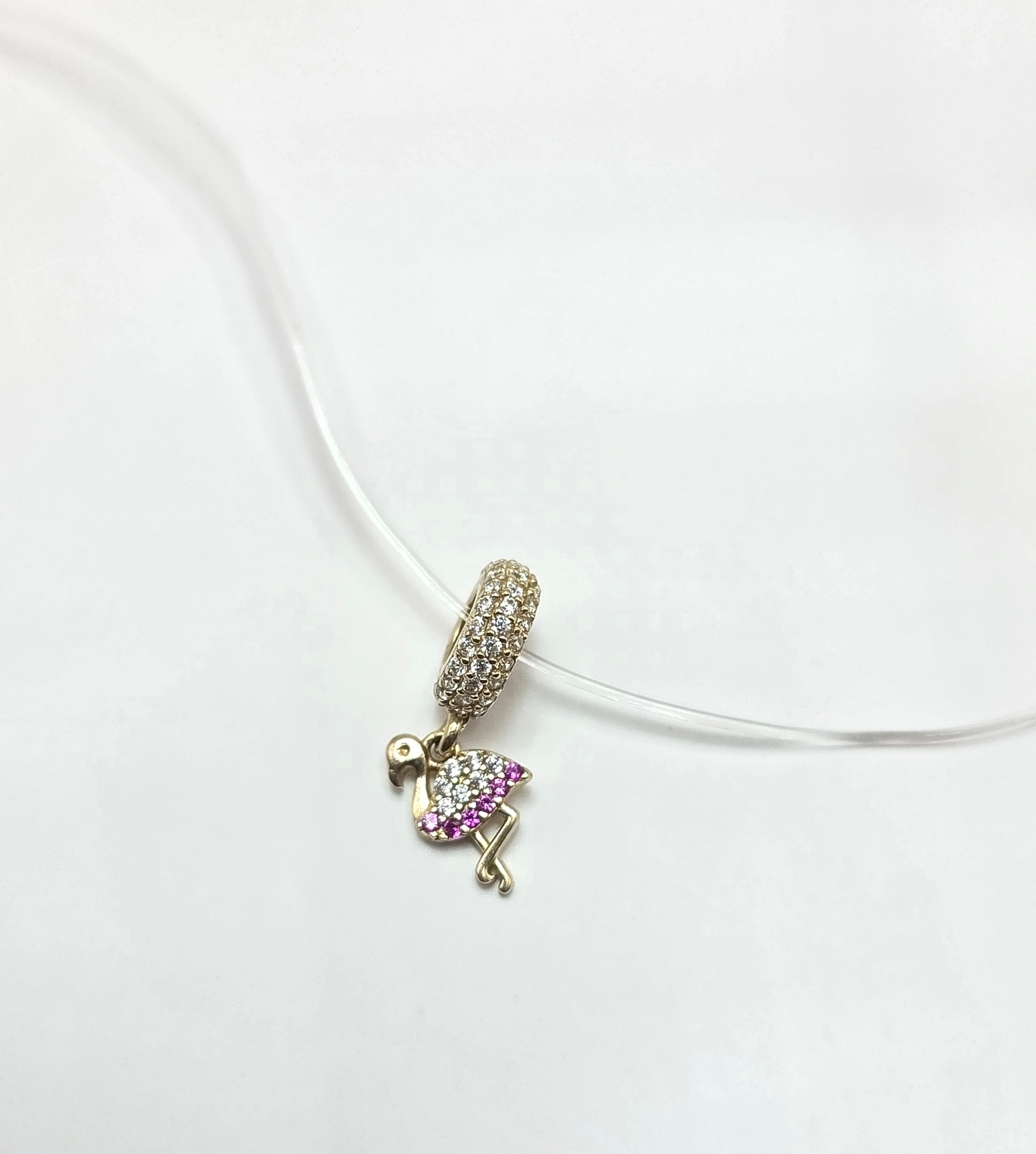 10KT CZ FLAMINGO PANDO CHARM Size  Weigth 1.4GR