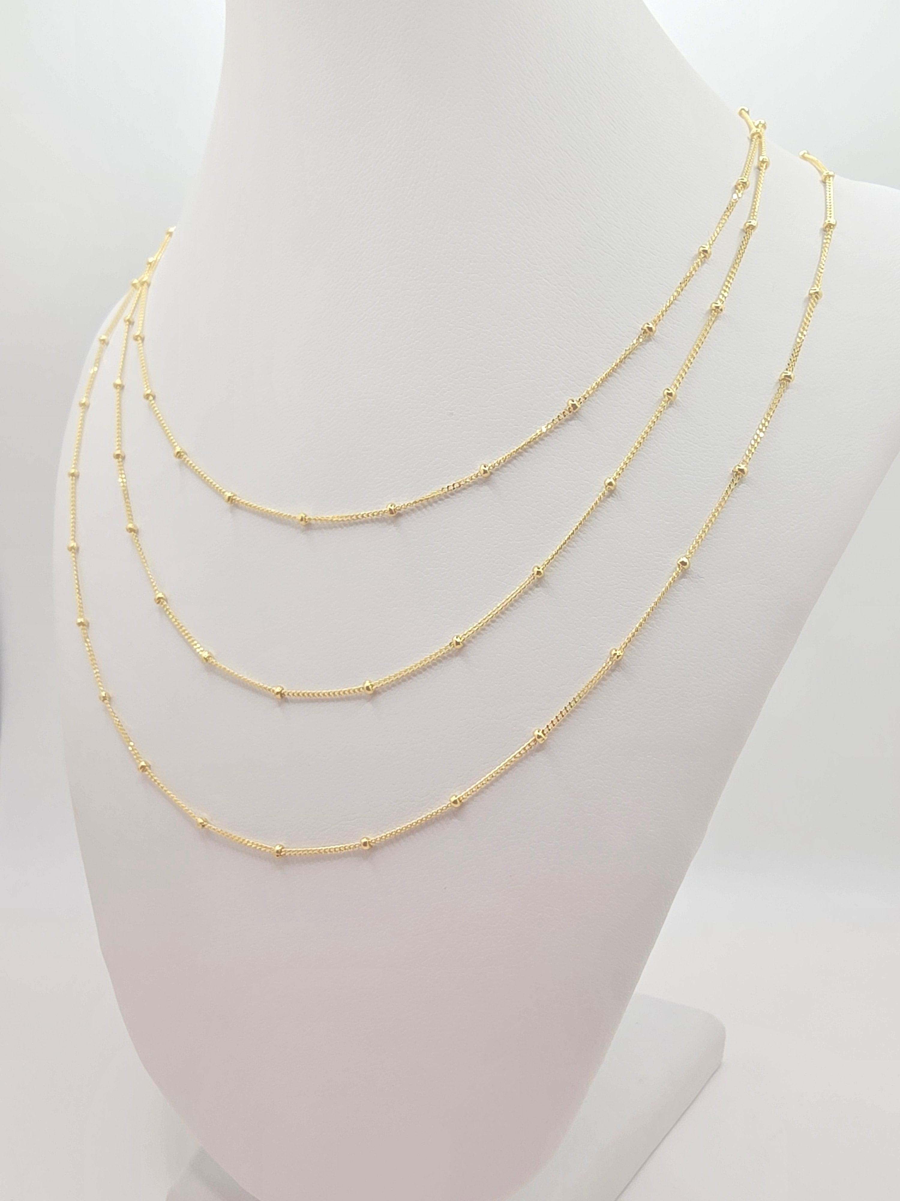 10KT BEAD CHAIN Size 20INCH Weight 2.2GR