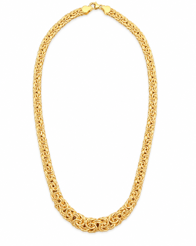 10KT DEGRADING BYZANTINE NECKLACE Size 18INCH  Weigth 14.5GR