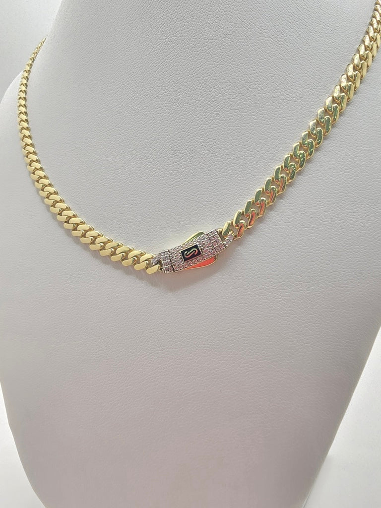 10KT CERTIFIED MONACO CHAIN CZ CLOSURE Size 20INCH 5MM Weight 12.6GR