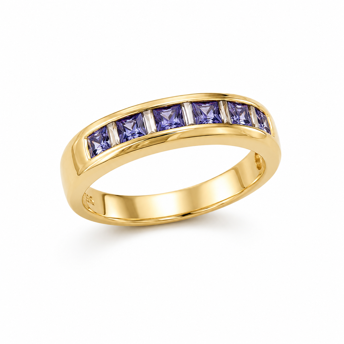 10KT DIAMOND BAND FIVESTONES RING Size 7.5