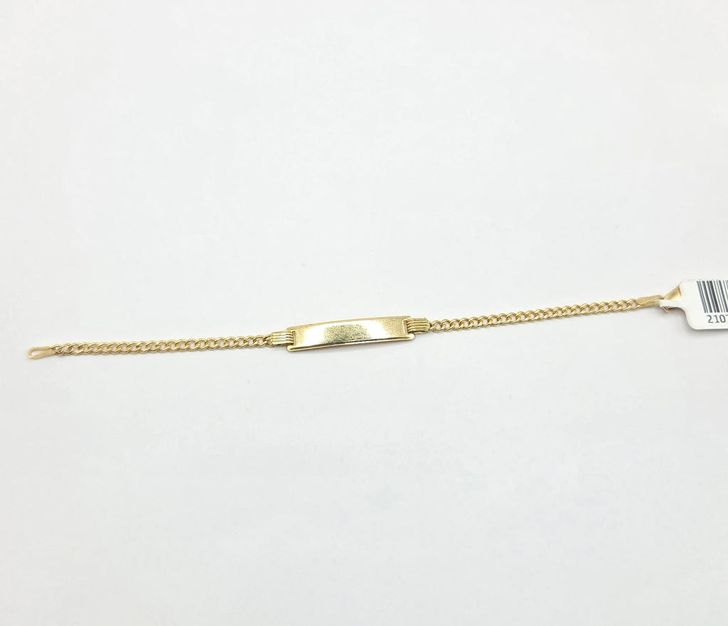10KT SEMISOLID MIAMI CUBAN BABY ID BRACELET Size 6INCH 2.5MM Weigth 2GR
