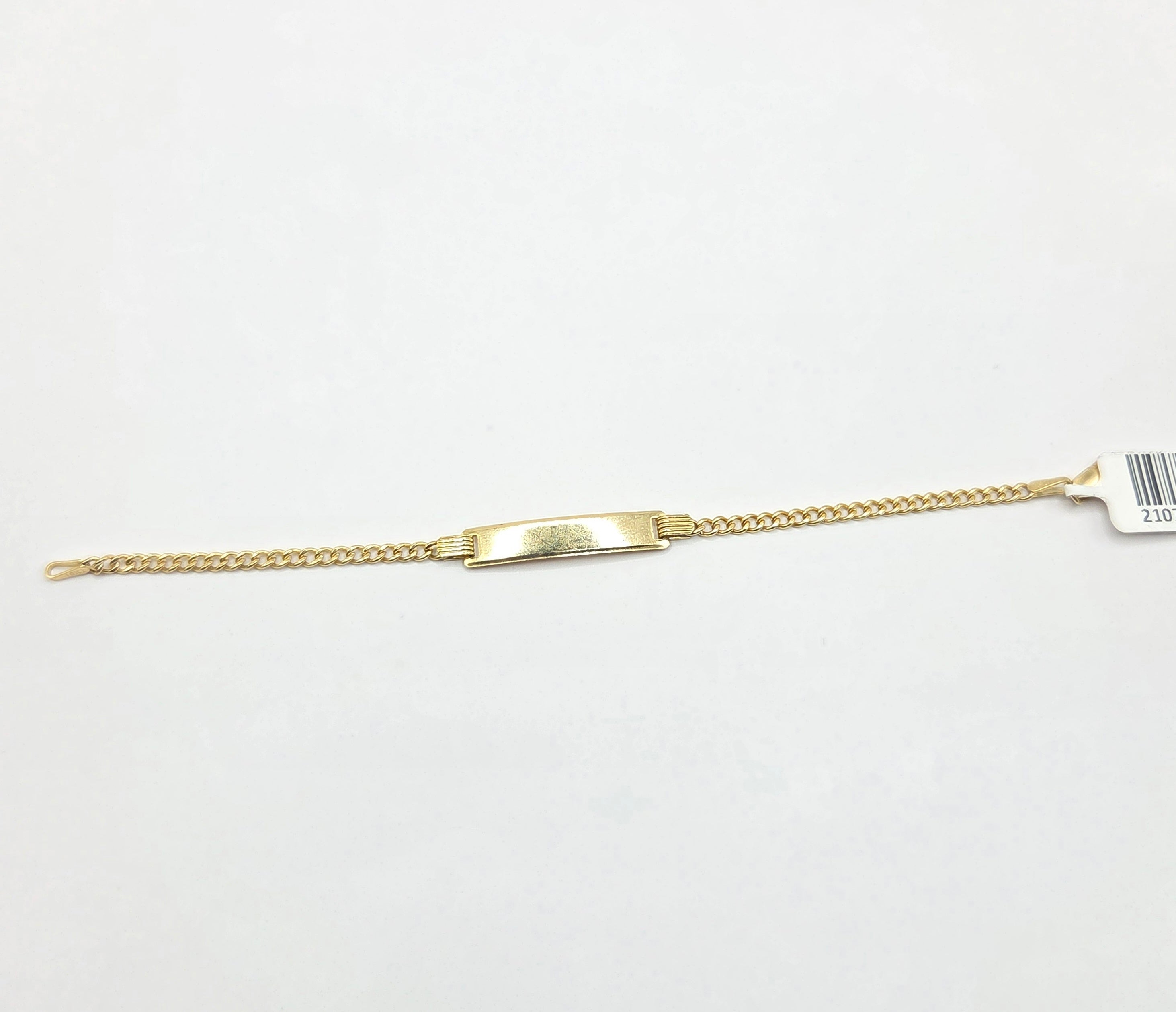 10KT SEMISOLID MIAMI CUBAN BABY ID BRACELET Size 6INCH 2.5MM Weigth 2GR