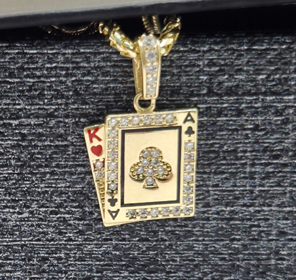 14KT SMALL POKER PENDANT Weight 2.1GR