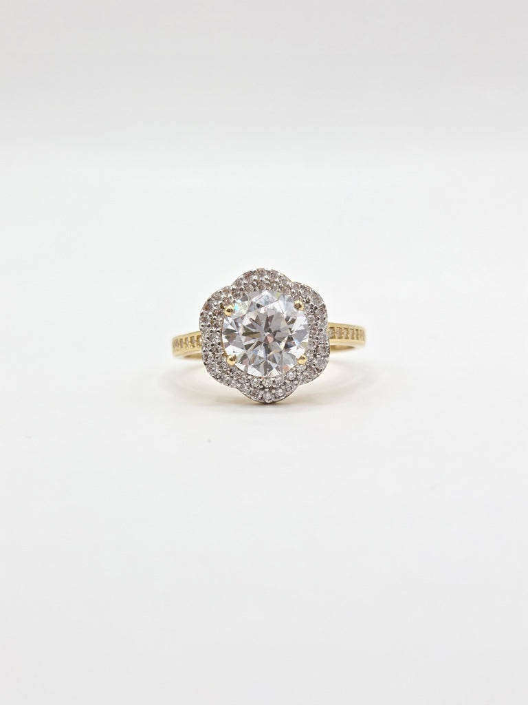 14KT FLOWER DESIGN PROMISE RING Size 7 Weigth 3.6GR