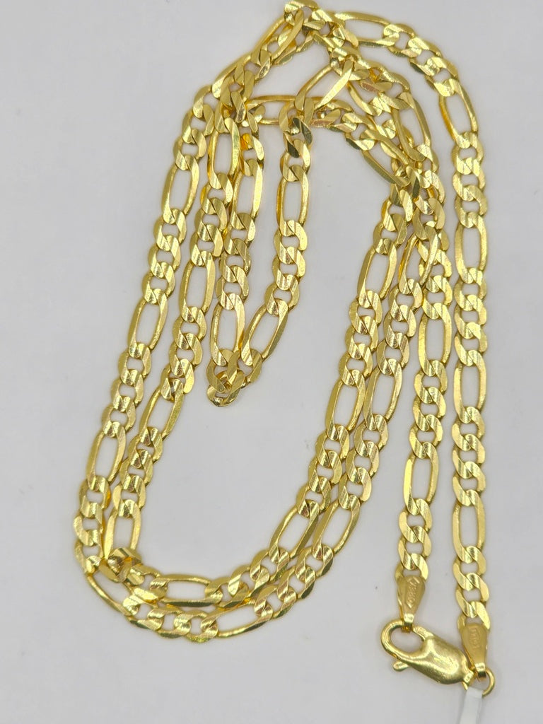 10KT SPECIAL OFFER SOLID FIGARO CHAIN Size 20INCH 3.5MM Weigth 6.5GR