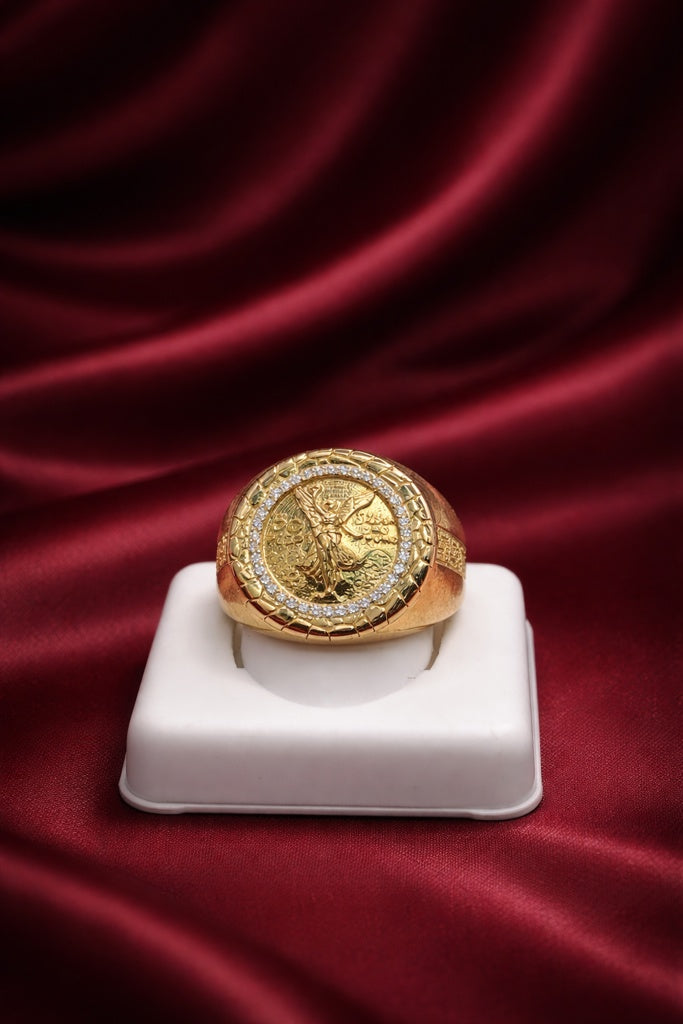 10KT CENTENARY GREEK DETAIL ROUND RING Size 10.5 Weigth 7.8GR