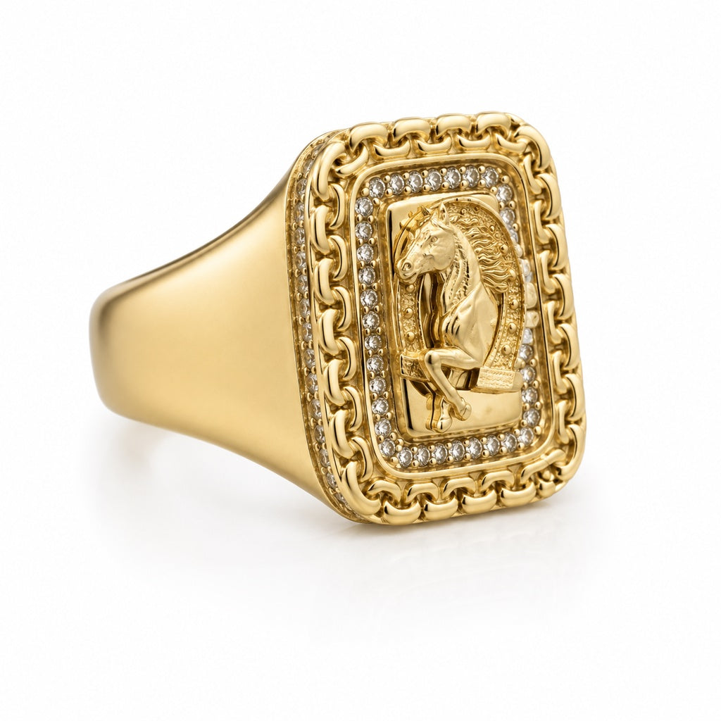 10K HORSE SHOE RING Size 12