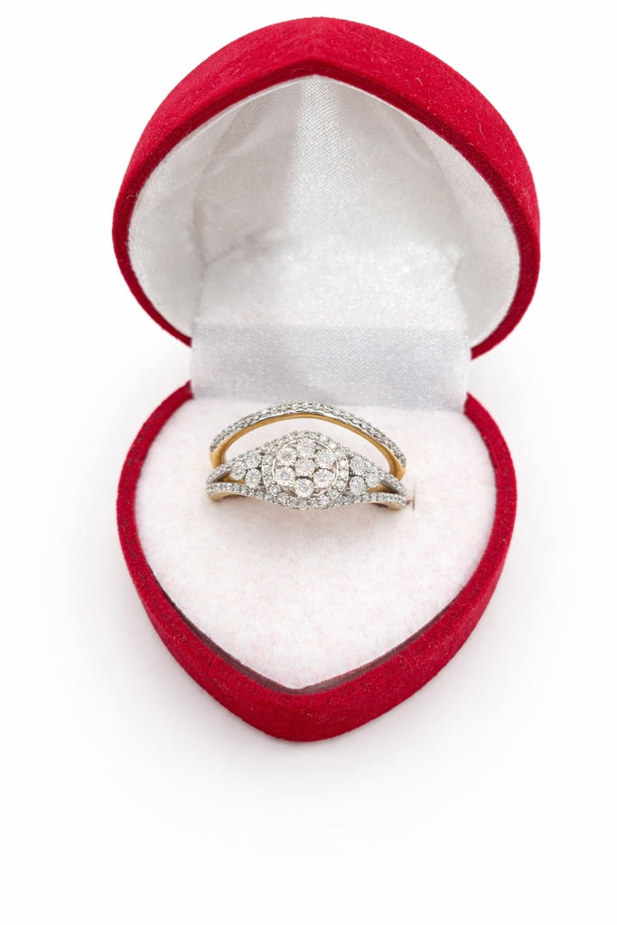 10KT ELEGANT ROUND DIAMOND ENGAGEMENT RING Size 7/0.33CT