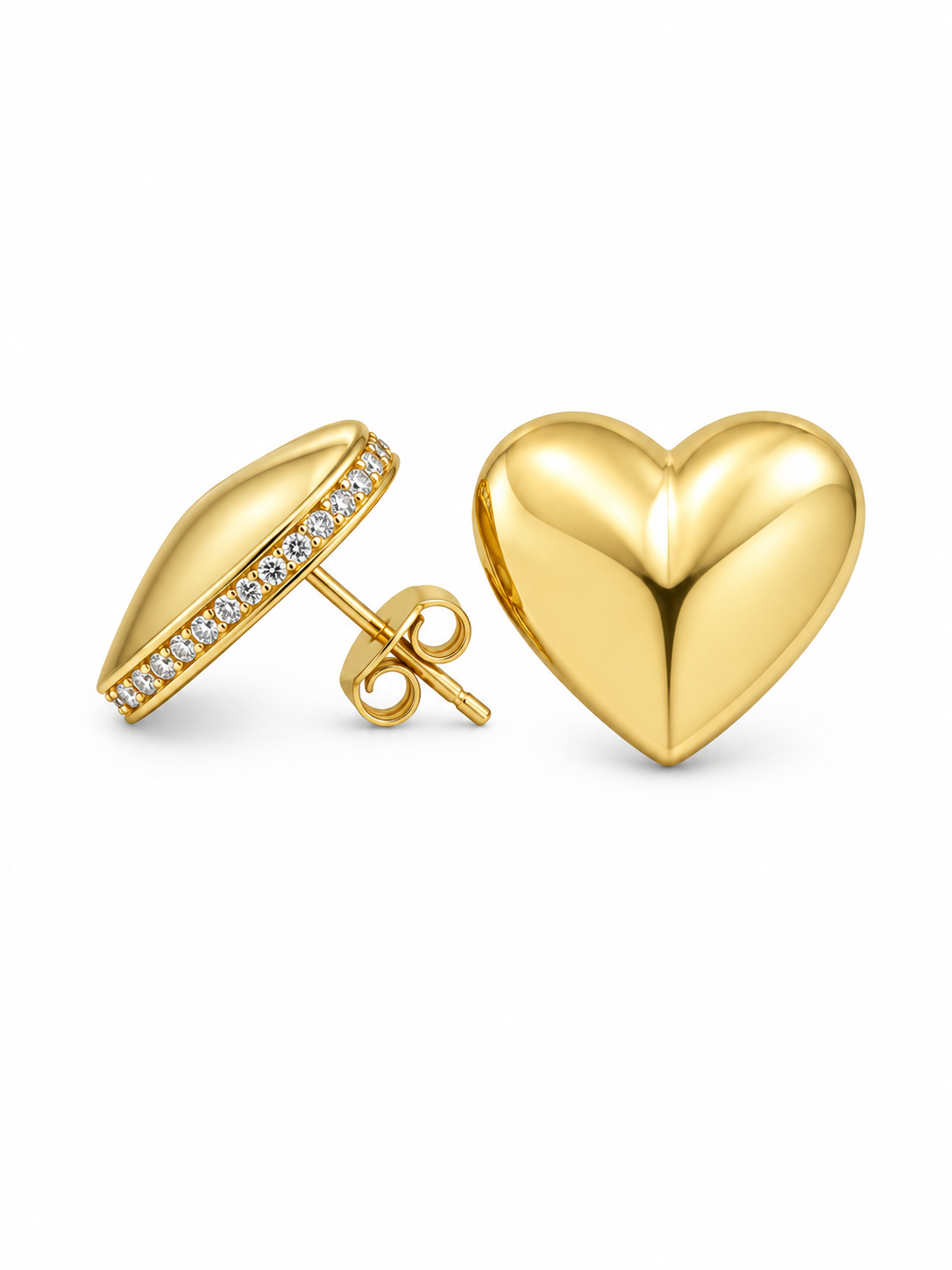10KT HEART EARRINGS Size