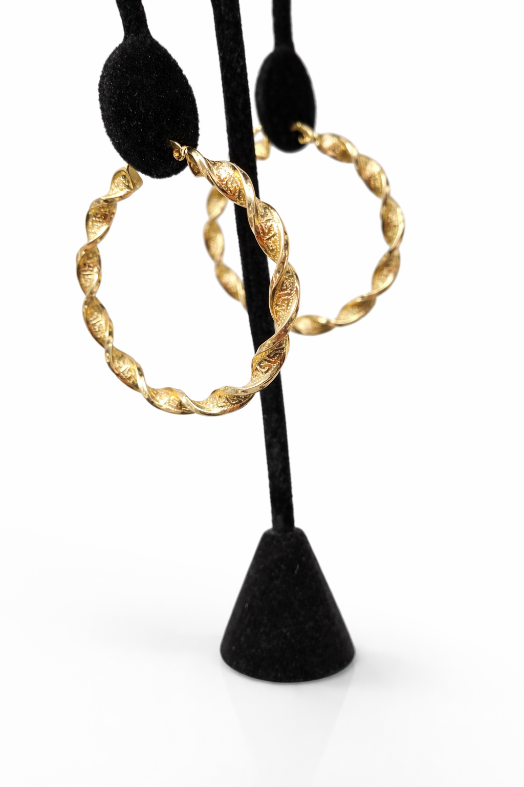 14KT MODERN CROOKED GREEK DESIGN HOOPS EARRINGS Size 5 Weight 6.3GR