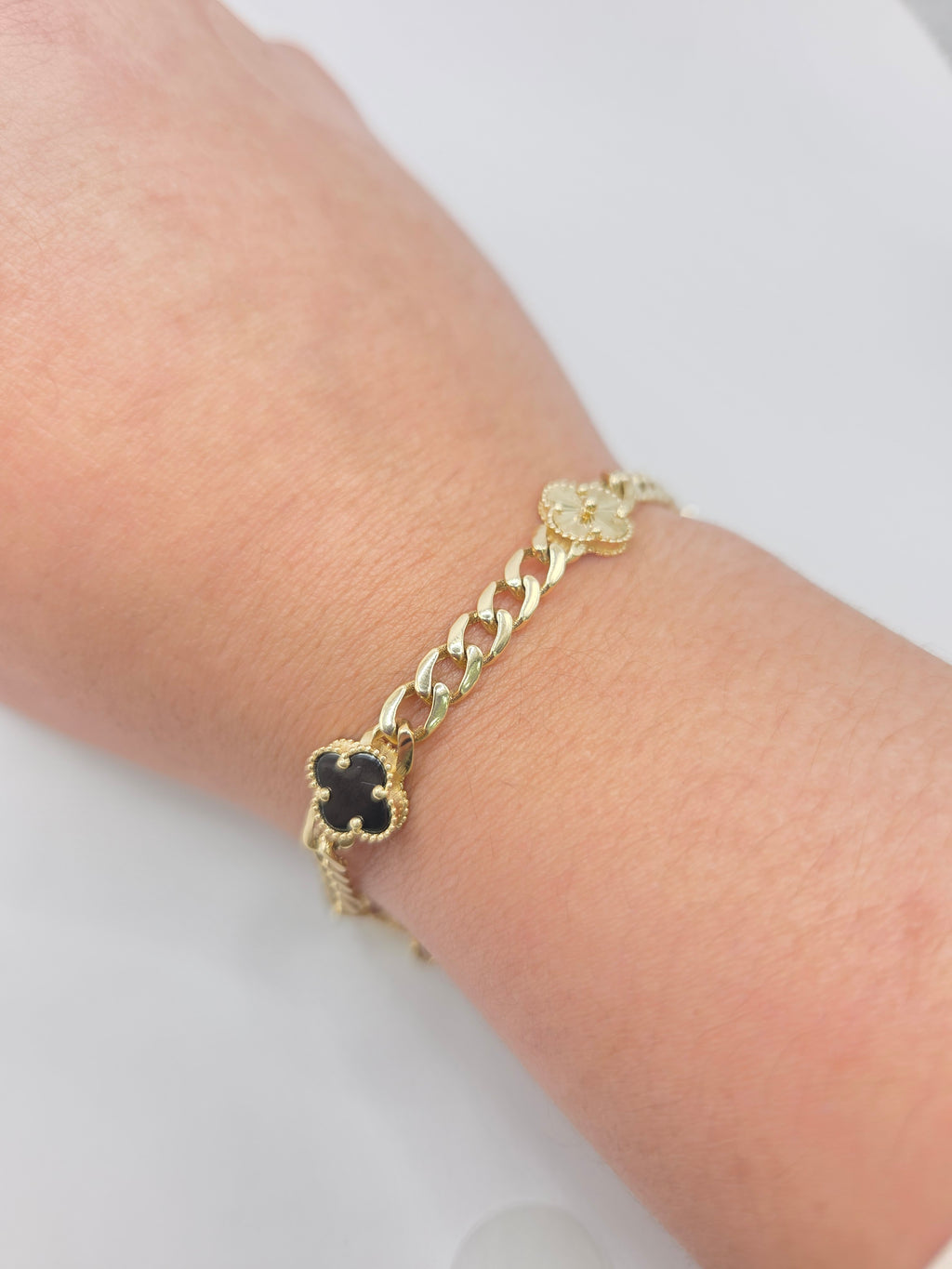 14KT FLOWER BRACELET Size 7INCH 5MM Weigth 6.9GR