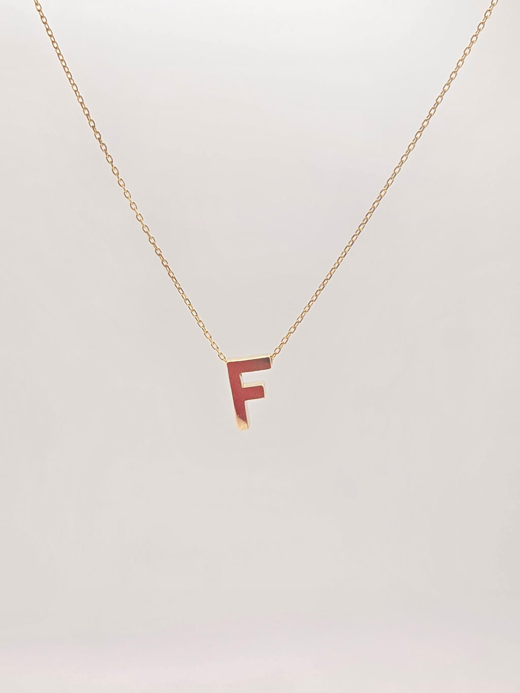 14KT LETTER "F" CHAIN Size 18INCH Weight 2.06GR