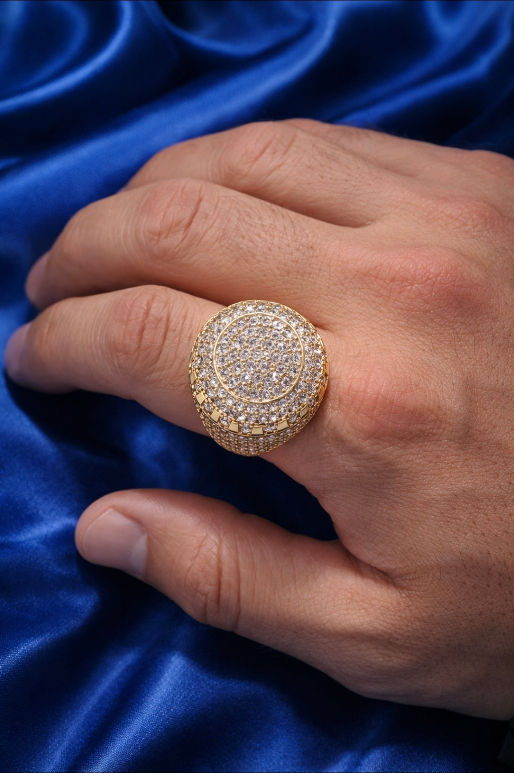 10KT MODERN CZ MAN'S RING Size 8.5 Weigth 13.8GR