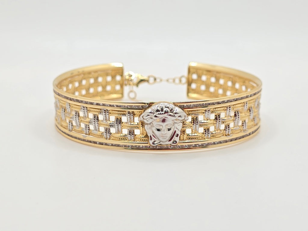14KT MEDUSA BANGLE  Weight 9.7GR