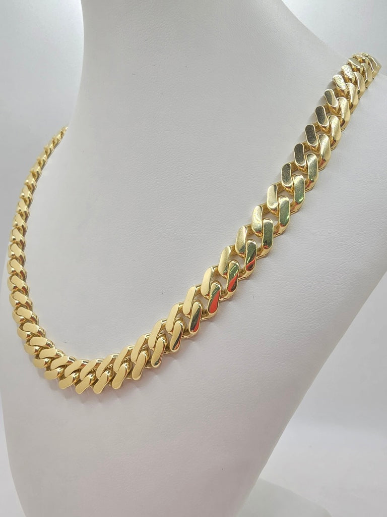 10KT CERTIFIED MONACO CHAIN CZ CLOSURE Size 11.5MM 22INCH Weight 37.60GR