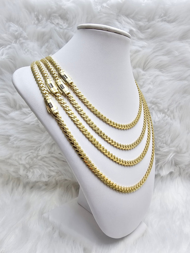 10KT CERTIFIED  PLAIN MONACO CHAIN Size 5MM 18INCH Weigth 11GR