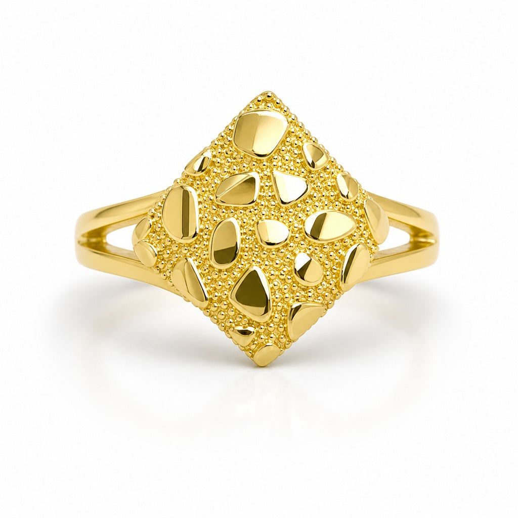 10KT NUGGET RING Size 8 Weigth 2.3GR
