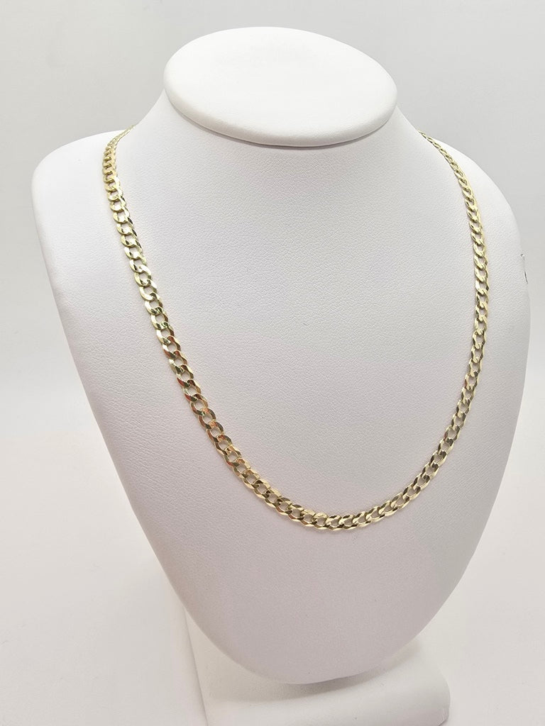 10KT CUBAN CURB FLAT CHAIN Size 20INCH 3MM Weight 5.2GR