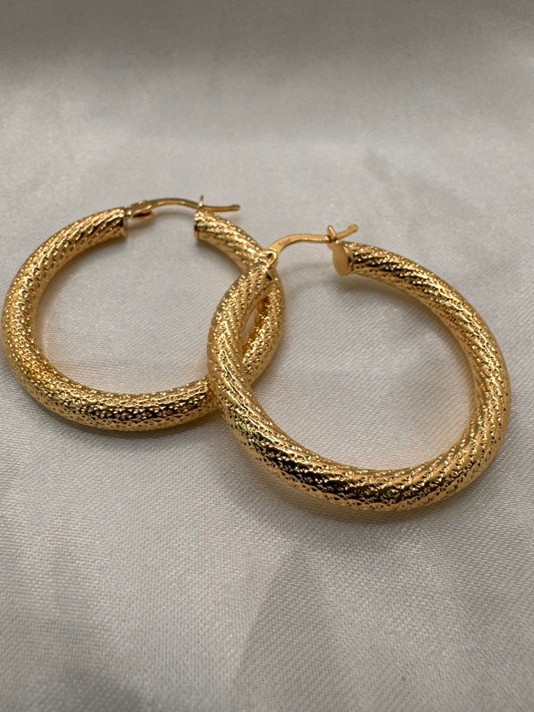 10KT NEVADAS HOOPS EARRINGS Size 4 4MM Weight 3.9GR