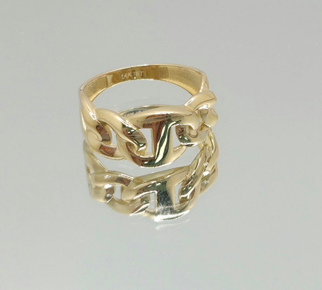 14KT ELEGANT CHAIN DESIGN WOMAN'S RING Size 7.5 Weight 2.5GR