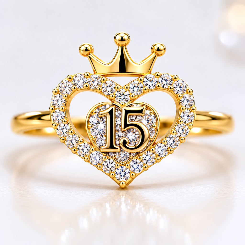 10KT 15ANERA HEART RING Size 8 Weigth 2.2GR