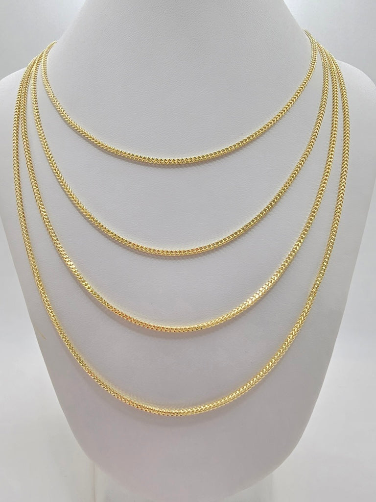 10KT HOLLOW FRANCO CHAIN  Size 18INCH 2MM Weight 3.2GR