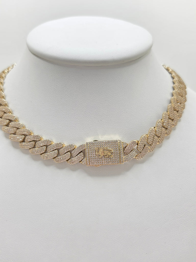 10KT MONACO CHAIN KAROL G STYLE Size 22INCH 11MM Weight 48.9GR